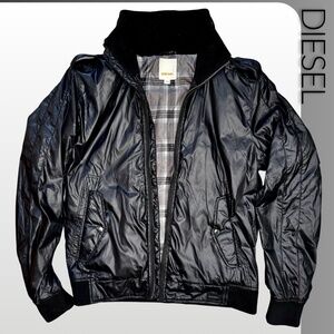 DIESEL Men's Lightweight Moto Jacket in Black - XL